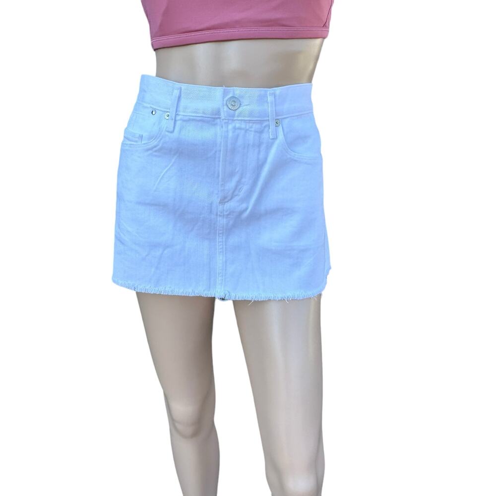 New Citizens of Humanity Daria Stark White Cutoff Jean Denim Mini Skirt Size 29